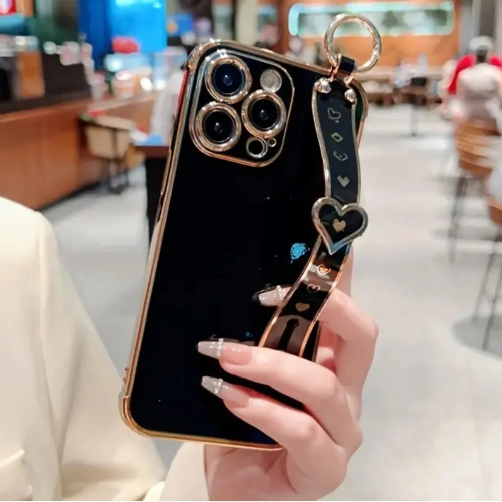 Electroplating Phone Case with Love Wristband
